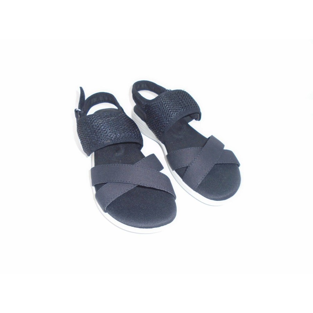 Easy Street Sport Women's Shae Canvas Mesh Sandals Black US Size 8 1/2 M Slip-on